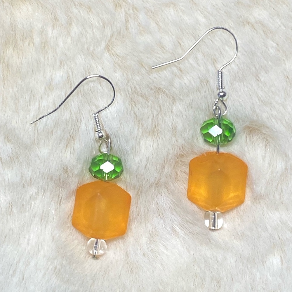Hand Crafted Pumpkin Earrings Halloween or Fall Gift Box Hypoallergenic